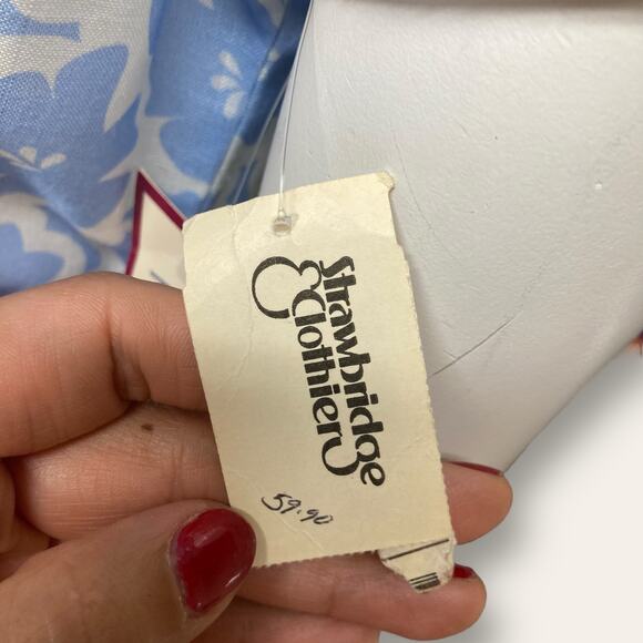 VTG union made Leslie Fay A-line blue and white Floral fabric (NWT) Small - Picture 10 of 11